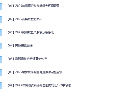 2025年高照老师考公资料分析超大杯刷题营